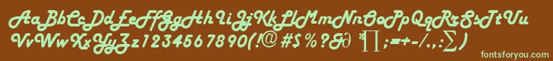 HarlekinDb Font – Green Fonts on Brown Background