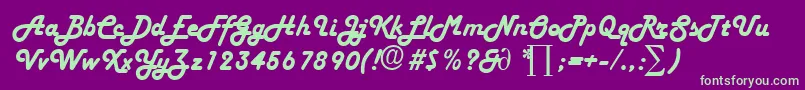 HarlekinDb Font – Green Fonts on Purple Background