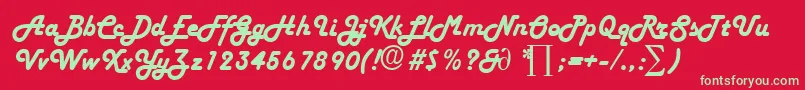 HarlekinDb Font – Green Fonts on Red Background