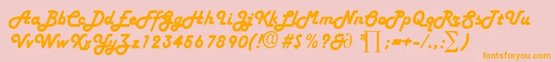 HarlekinDb Font – Orange Fonts on Pink Background