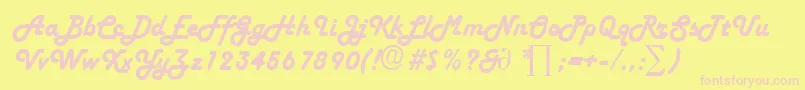 HarlekinDb Font – Pink Fonts on Yellow Background