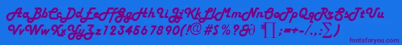 HarlekinDb Font – Purple Fonts on Blue Background