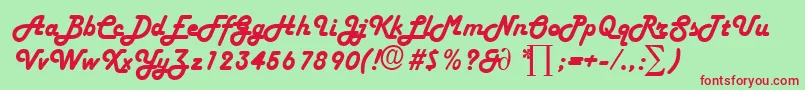 HarlekinDb Font – Red Fonts on Green Background