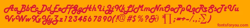 HarlekinDb Font – Red Fonts on Orange Background