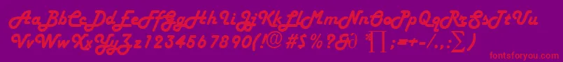 HarlekinDb-fontti – punaiset fontit violetilla taustalla