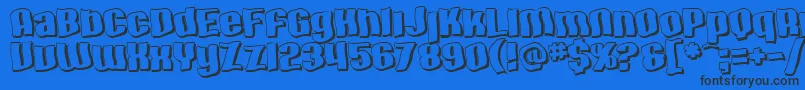 SfHallucinationShadow-Schriftart – Schwarze Schriften auf blauem Hintergrund
