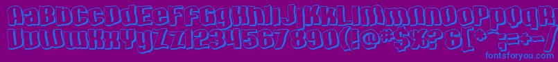 SfHallucinationShadow Font – Blue Fonts on Purple Background