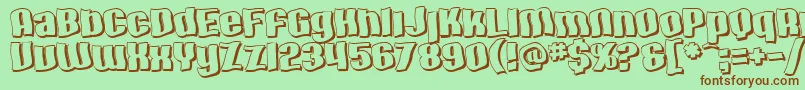 SfHallucinationShadow Font – Brown Fonts on Green Background