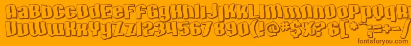 SfHallucinationShadow Font – Brown Fonts on Orange Background