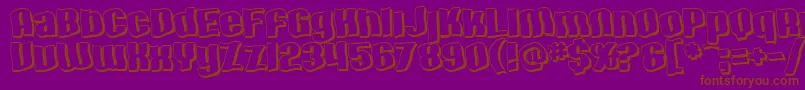 SfHallucinationShadow Font – Brown Fonts on Purple Background