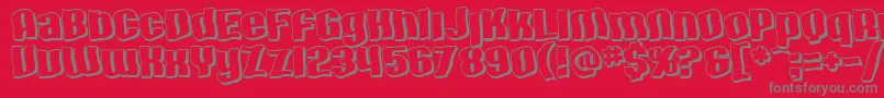 フォントSfHallucinationShadow – 赤い背景に灰色の文字
