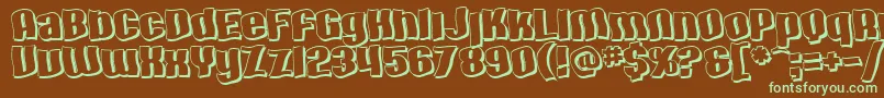 SfHallucinationShadow Font – Green Fonts on Brown Background