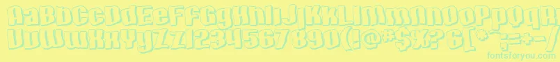 SfHallucinationShadow Font – Green Fonts on Yellow Background