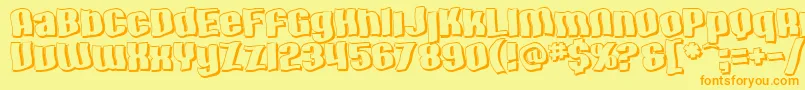 SfHallucinationShadow Font – Orange Fonts on Yellow Background