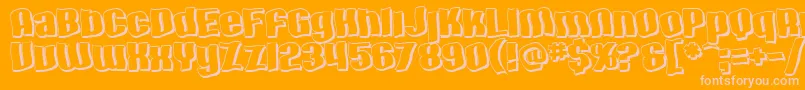 SfHallucinationShadow Font – Pink Fonts on Orange Background