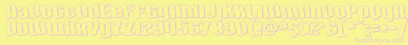 SfHallucinationShadow Font – Pink Fonts on Yellow Background