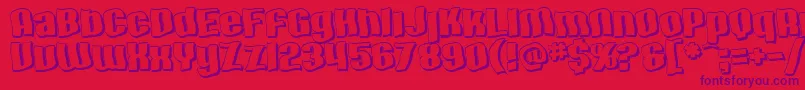 SfHallucinationShadow Font – Purple Fonts on Red Background