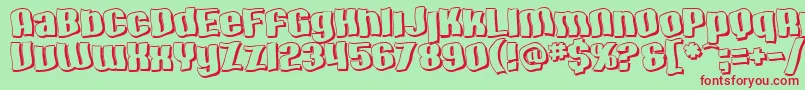 SfHallucinationShadow Font – Red Fonts on Green Background