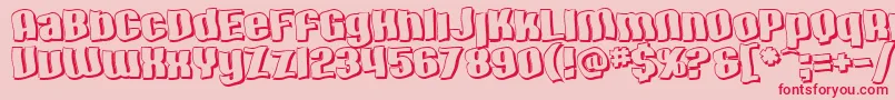 SfHallucinationShadow-Schriftart – Rote Schriften auf rosa Hintergrund