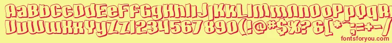 SfHallucinationShadow Font – Red Fonts on Yellow Background