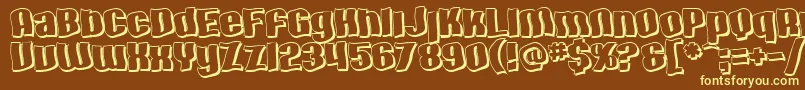 SfHallucinationShadow Font – Yellow Fonts on Brown Background