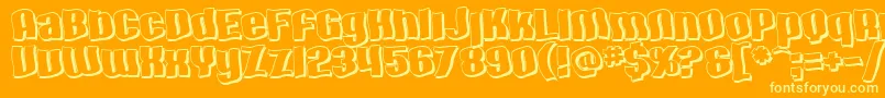 SfHallucinationShadow Font – Yellow Fonts on Orange Background
