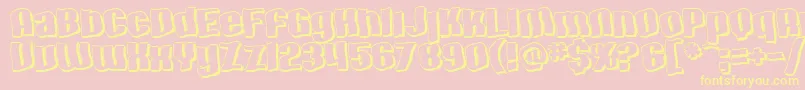 SfHallucinationShadow-Schriftart – Gelbe Schriften auf rosa Hintergrund