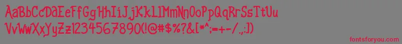 Sourmilk01 Font – Red Fonts on Gray Background