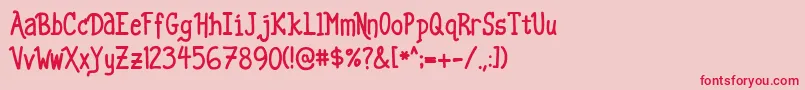 フォントSourmilk01 – ピンクの背景に赤い文字