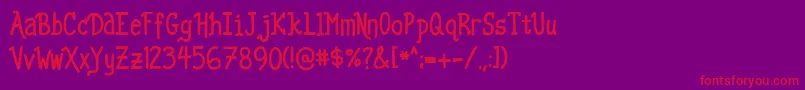 Police Sourmilk01 – polices rouges sur fond violet