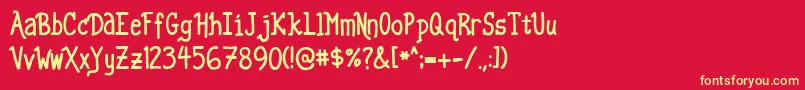 Sourmilk01 Font – Yellow Fonts on Red Background