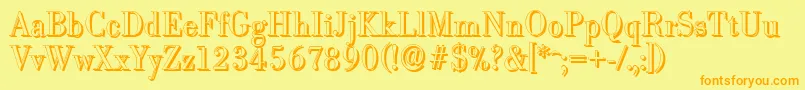 BodonishadowLightRegular Font – Orange Fonts on Yellow Background