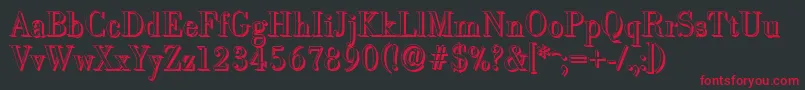 BodonishadowLightRegular Font – Red Fonts on Black Background