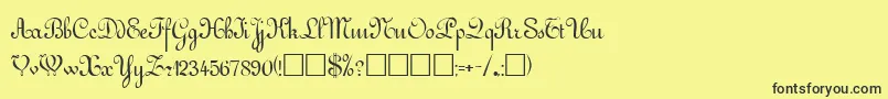 フォントGuddarpRegular – 黒い文字の黄色い背景