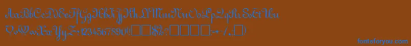 GuddarpRegular Font – Blue Fonts on Brown Background