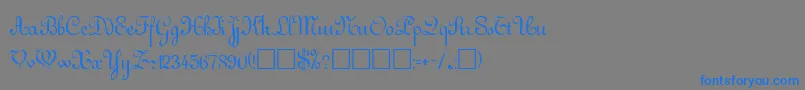 フォントGuddarpRegular – 灰色の背景に青い文字