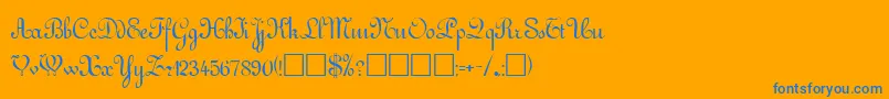 フォントGuddarpRegular – オレンジの背景に青い文字