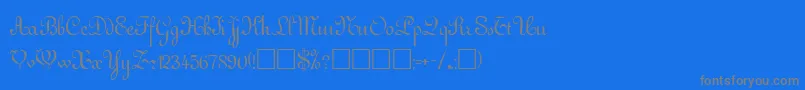 GuddarpRegular Font – Gray Fonts on Blue Background
