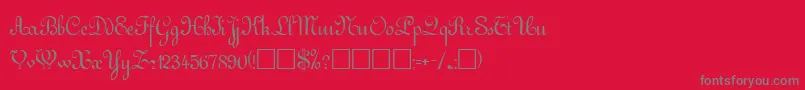フォントGuddarpRegular – 赤い背景に灰色の文字