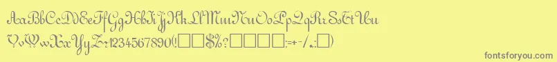 GuddarpRegular-Schriftart – Graue Schriften auf gelbem Hintergrund