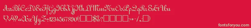 GuddarpRegular Font – Green Fonts on Red Background
