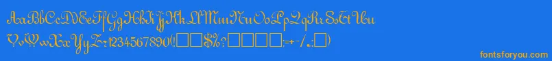 GuddarpRegular Font – Orange Fonts on Blue Background