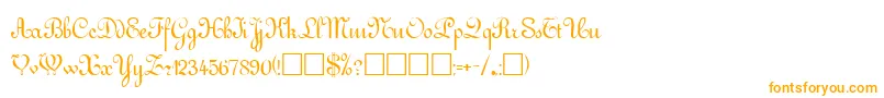 GuddarpRegular-Schriftart – Orangefarbene Schriften auf weißem Hintergrund