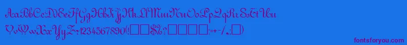 Шрифт GuddarpRegular – фиолетовые шрифты на синем фоне