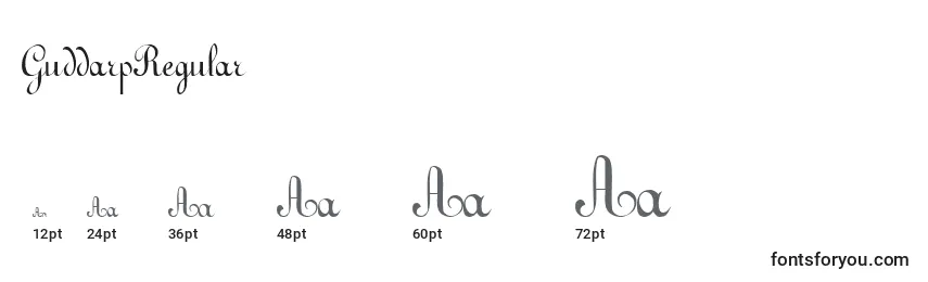 Размеры шрифта GuddarpRegular