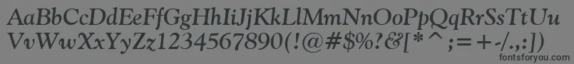 Vaniel2BoldItalic Font – Black Fonts on Gray Background
