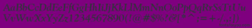 Шрифт Vaniel2BoldItalic – чёрные шрифты на фиолетовом фоне
