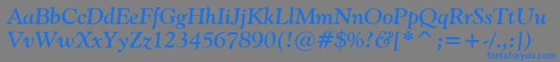 Vaniel2BoldItalic Font – Blue Fonts on Gray Background