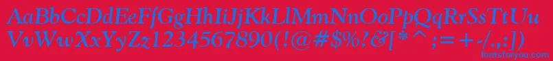 Vaniel2BoldItalic Font – Blue Fonts on Red Background
