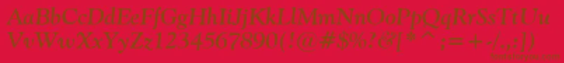 Vaniel2BoldItalic Font – Brown Fonts on Red Background